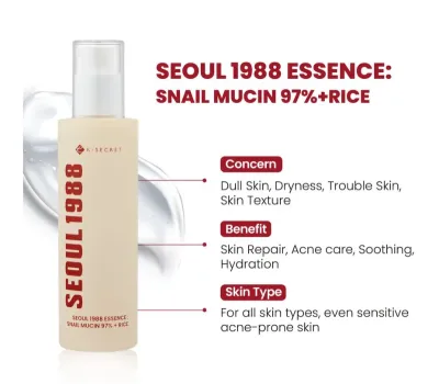 KSecret Seoul1988 Essence : Snail Mucin 97% + Rice 100ml